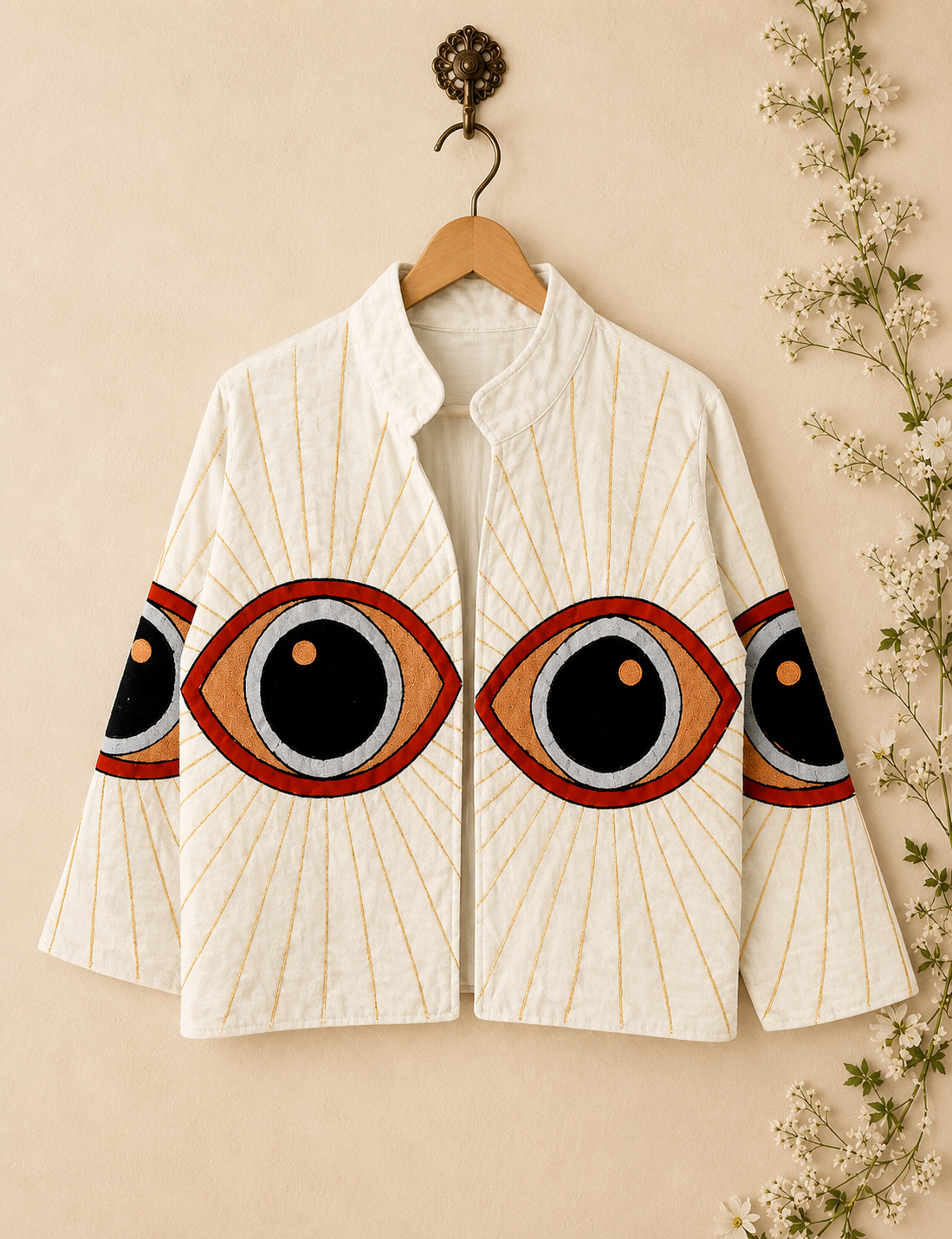 Hand embroidered jacket look 1