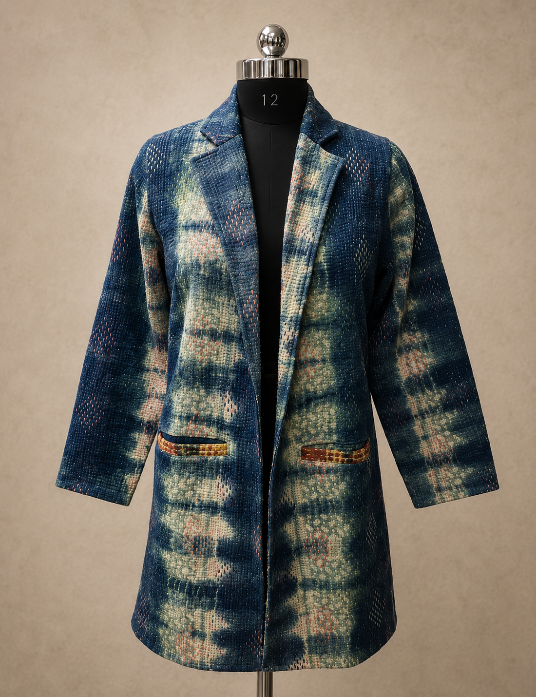 Vintage Style Kantha Jacket Front