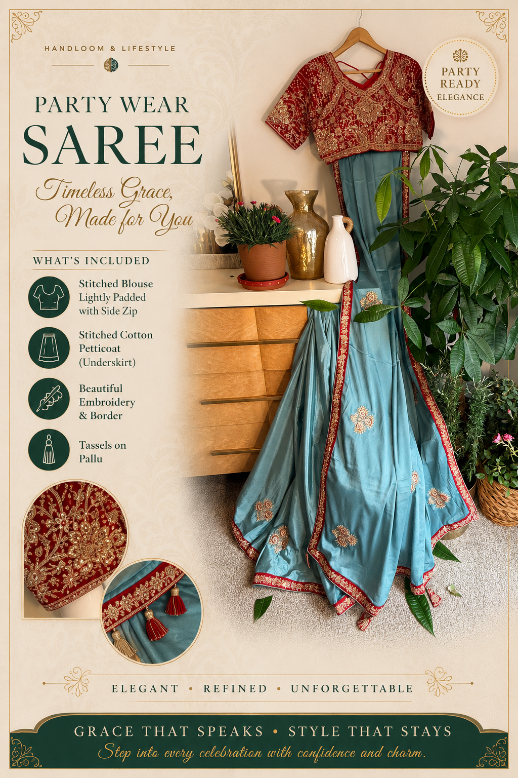 Party Wear Saree Colour Option 10