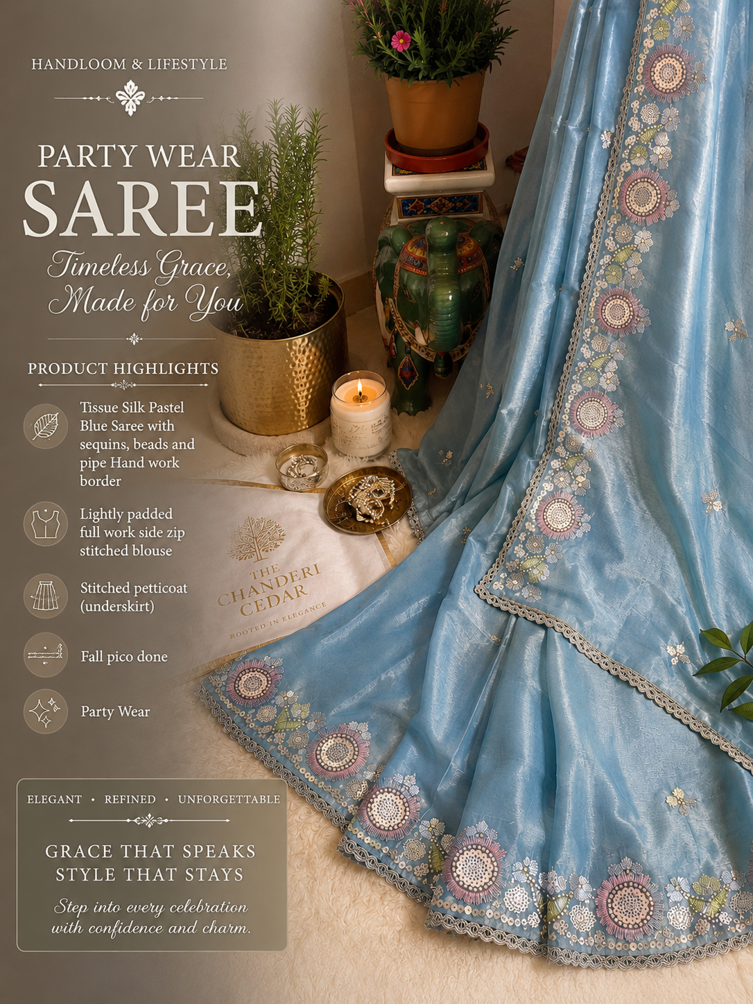 Party Wear Saree Colour Option 5