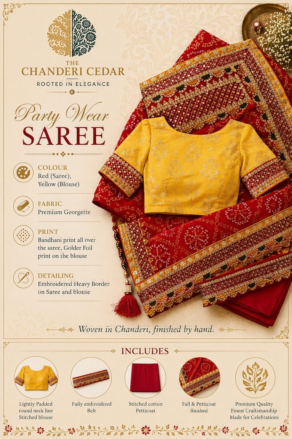 Party Wear Saree Colour Option 1
