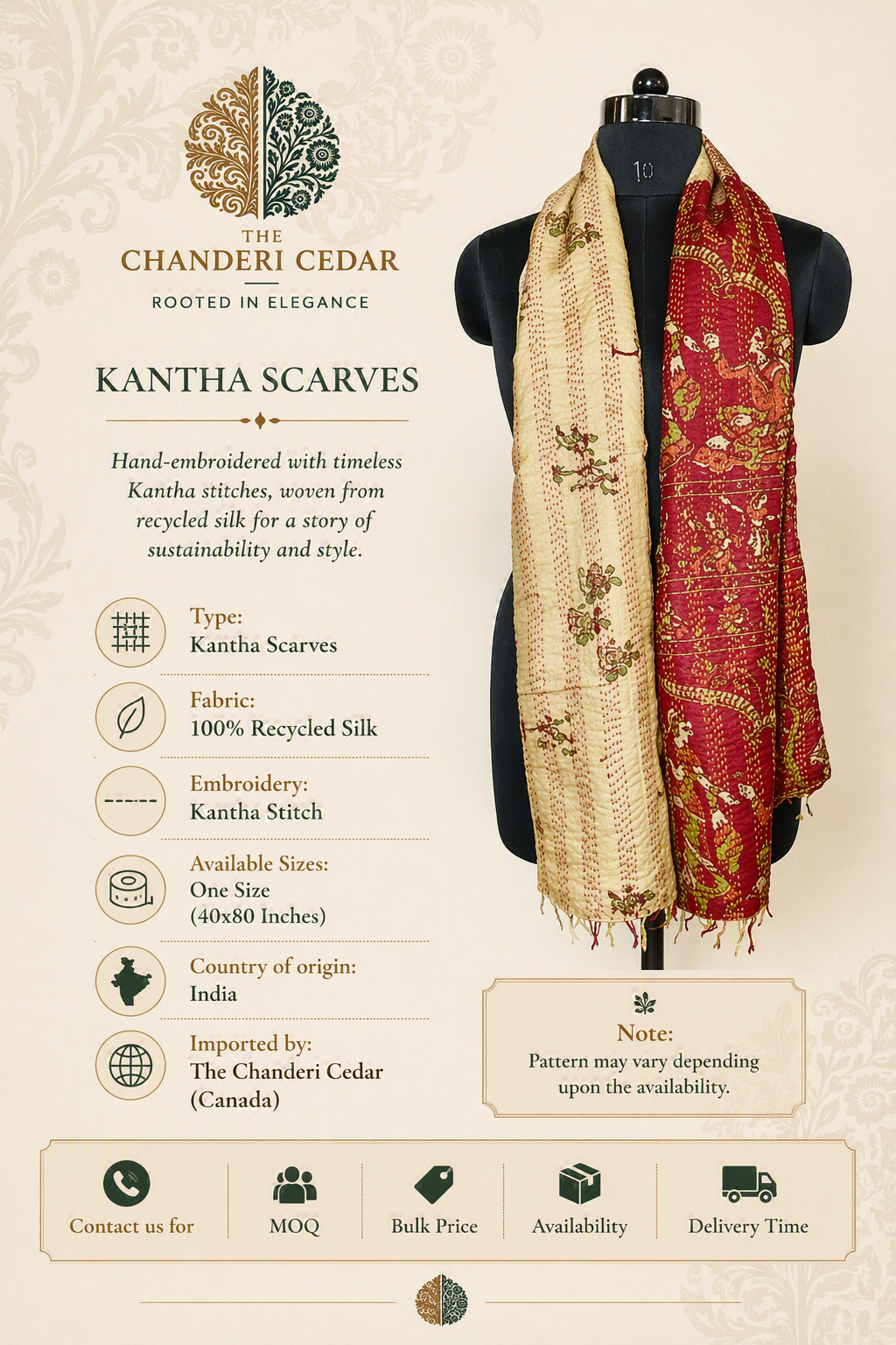 Kantha Scarves Detail